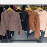 کت کراپ زنانه جنس کتان فری سایز