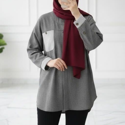 شومیز زنانه یقه شکاری فری سایز