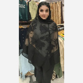 روسری شیشه ای مجلسی توری زنانه طرح دار کد 379