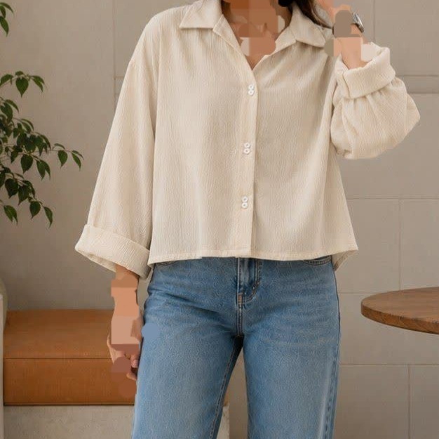شومیززنانه باکسی کوتا مدل آستین سه رب