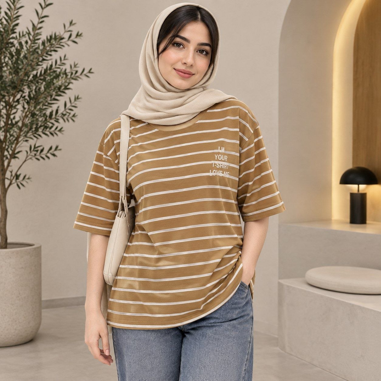 تیشرت زنانه باکسی راه راه