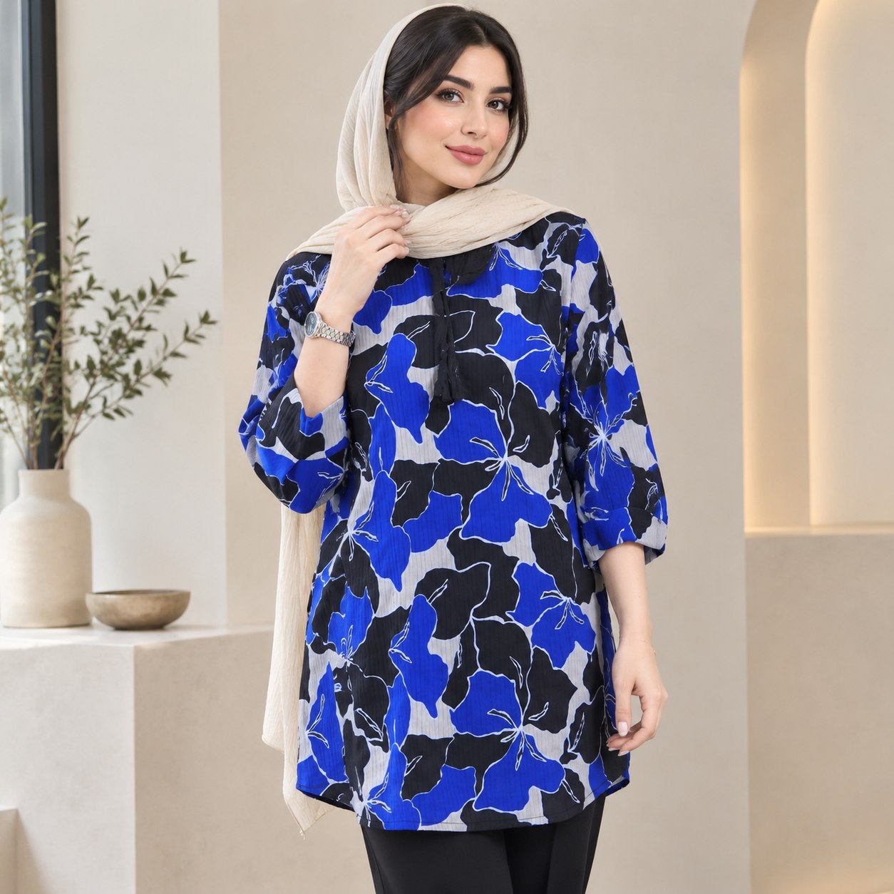 شومیز تونیک طرح دار کاملس( تونیک مانتو شومیز لباس پیراهن