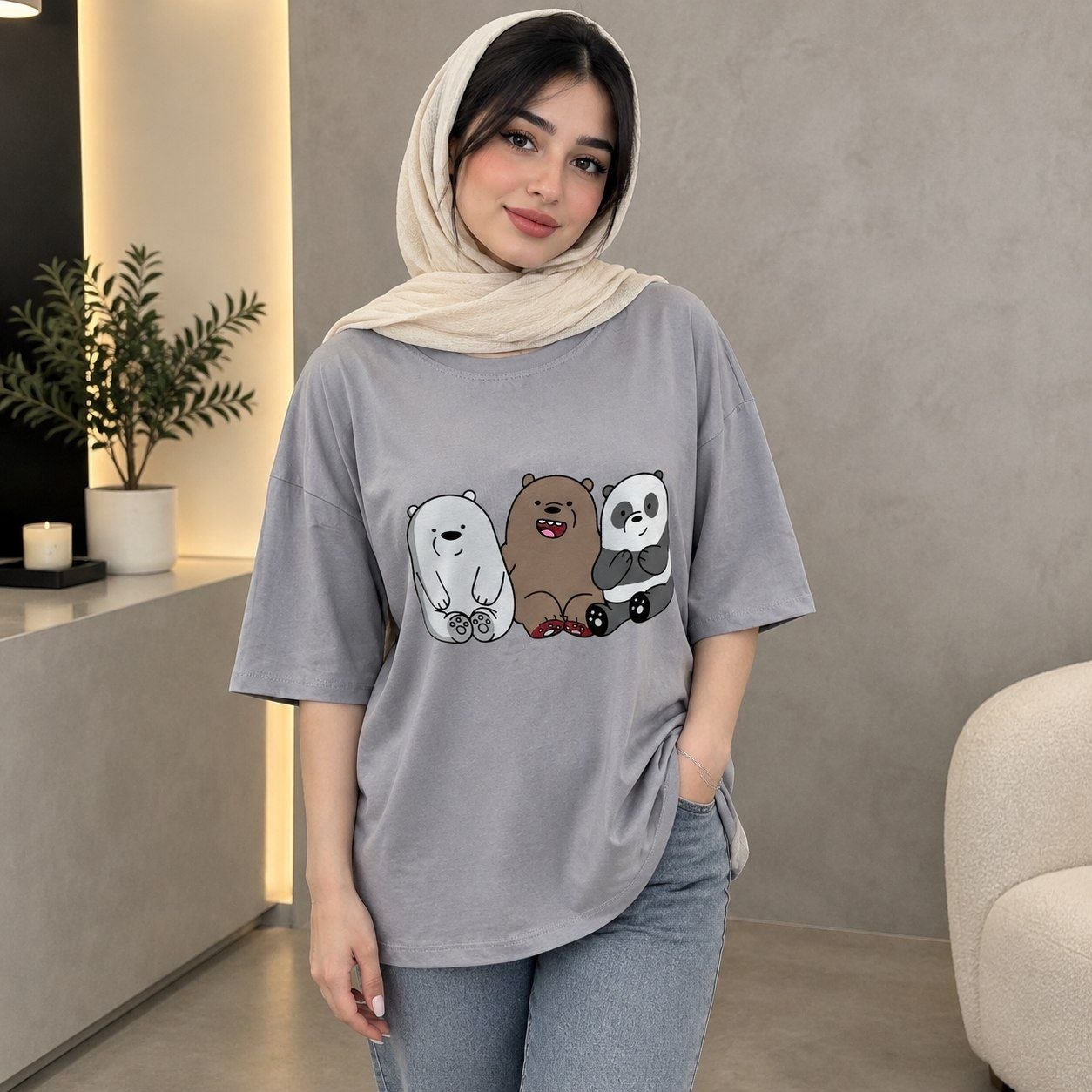تیشرت زنانه باکسی در چندین رنگ