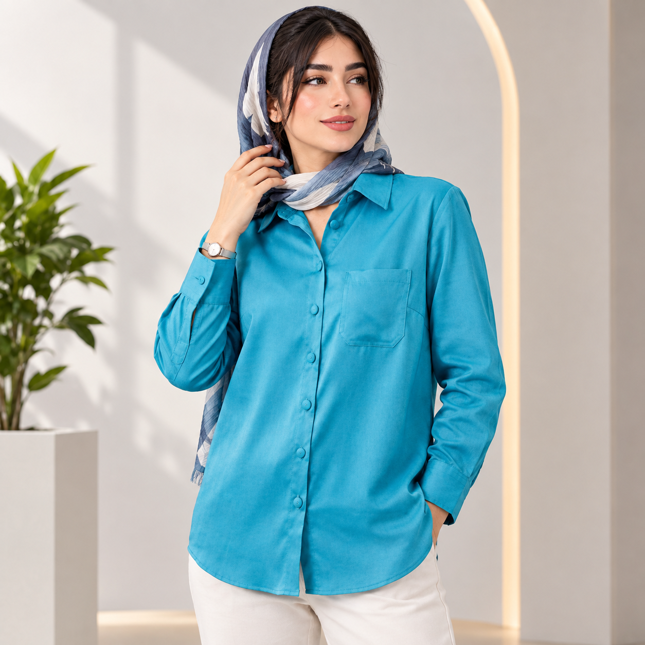 شومیز تونیک مانتو جلو دکمه