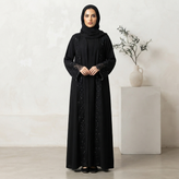 عبا مجلسی زنانه مشکی مدل آستین کلوش فری سایز