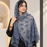 روسری شیشه ای مجلسی توری زنانه کد379